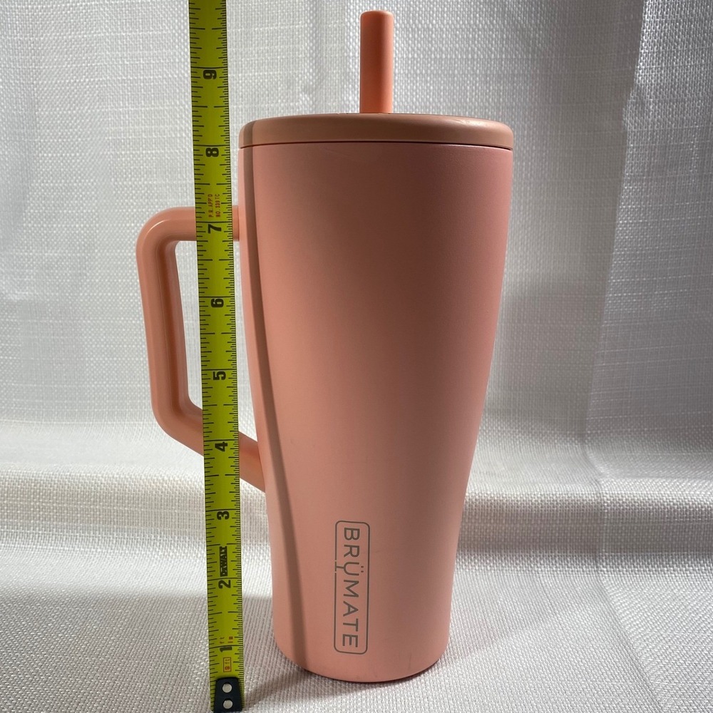BruMate Era 30oz Straw Tumbler Coral Pink Leakproof Insulated Cup with Handle - Picture 7 of 7